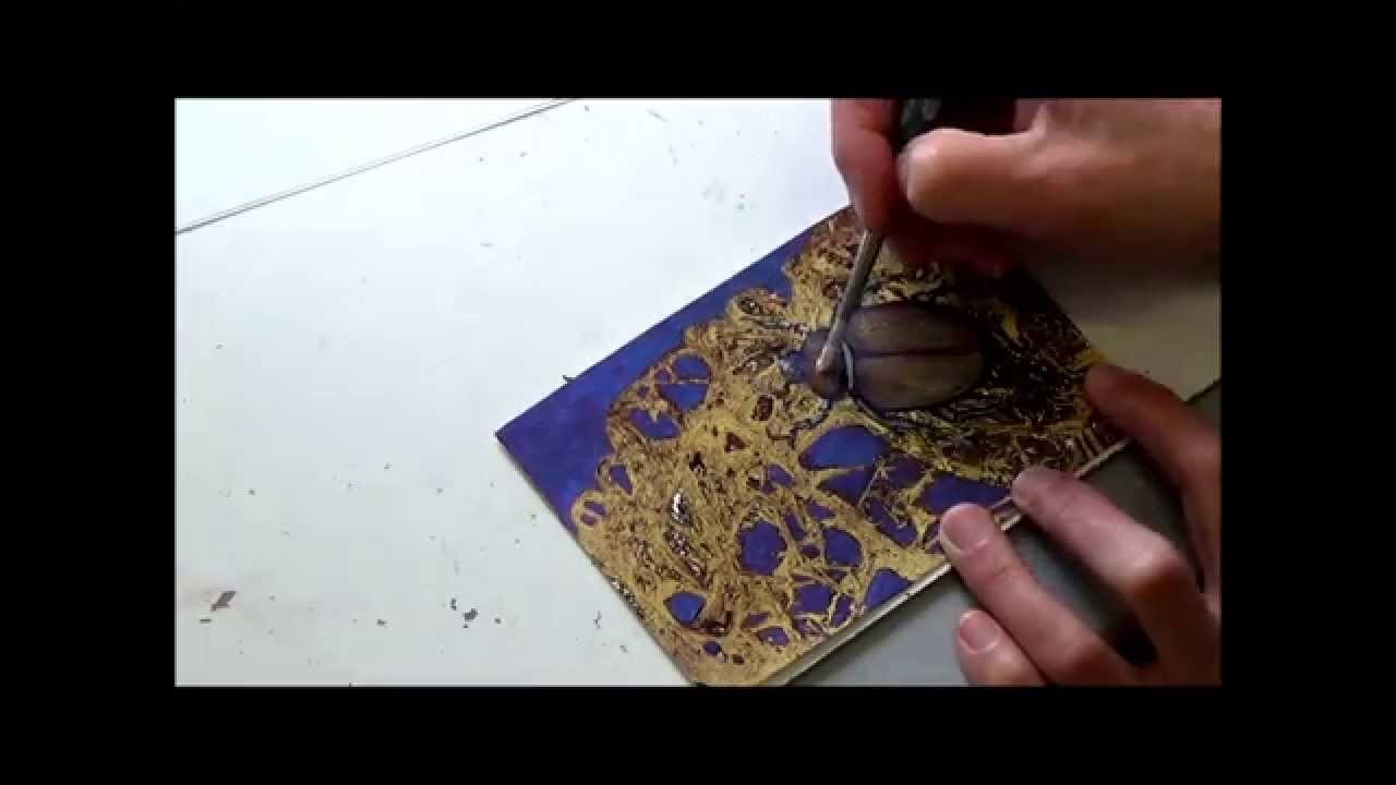 Acrylmalerei   Folientechnik mit Metallic   Farben, Teil 2