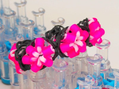 Bügelperlen Blumen Loom Band Armband. Flower Bracelet with Pearls DIY Perlenarmband | deutsch
