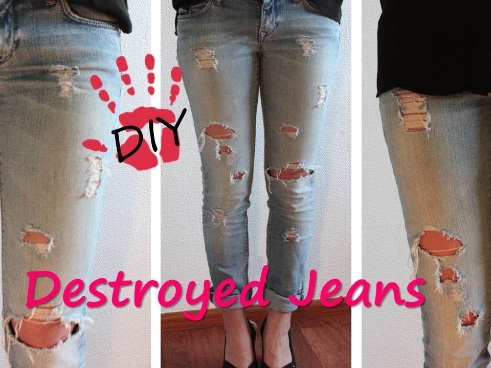 DIY- Destroyed Jeans. Boyfriend Jeans. Used Look