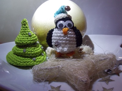 Häkeln Weihnachtlicher Pinguin Anleitung