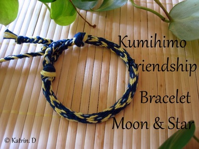 Kumihimo Friendship Bracelet Moon & Star