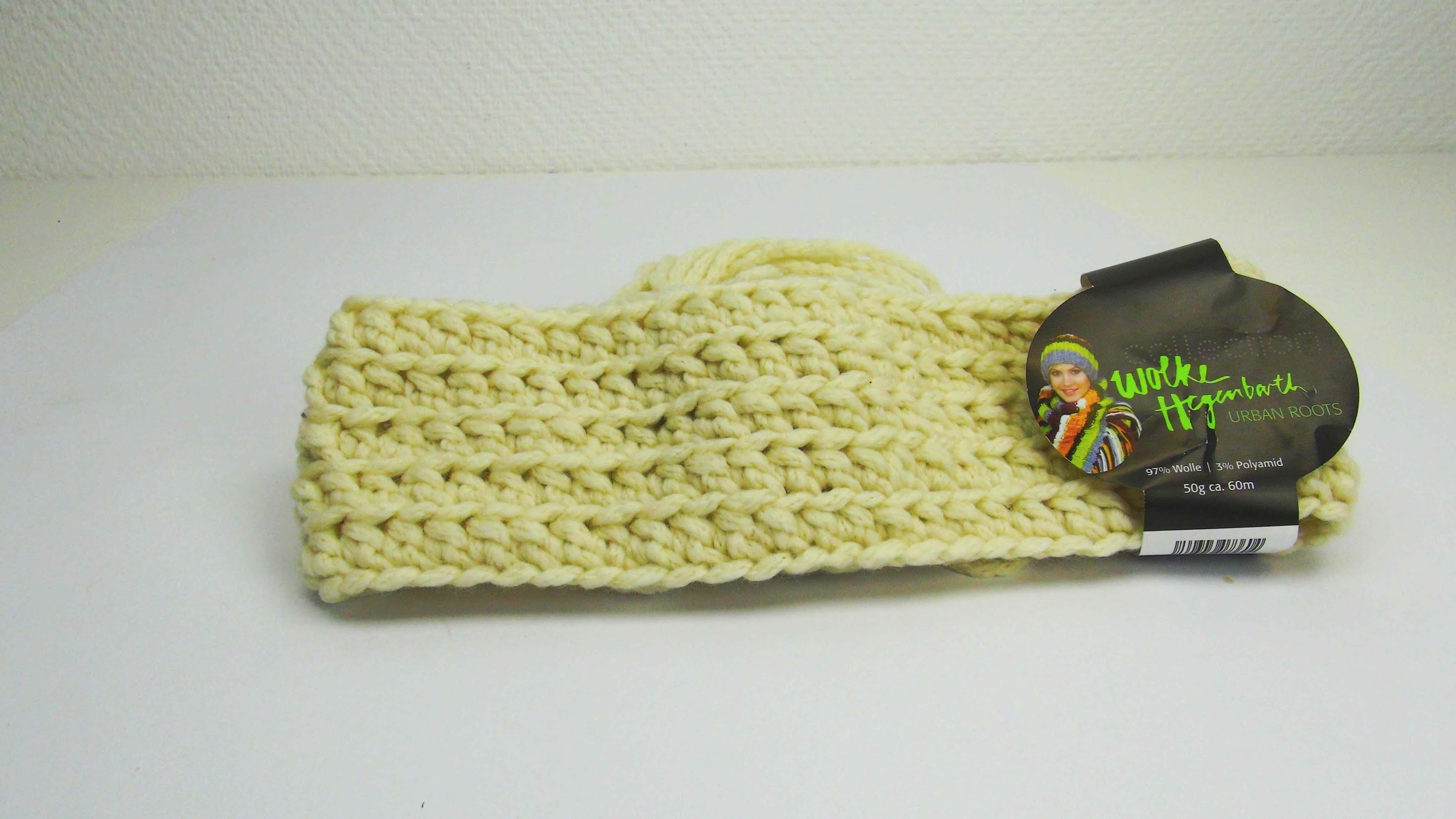Häkeln Stirnband Winter beige tolles Muster DIY Crochet Pattern