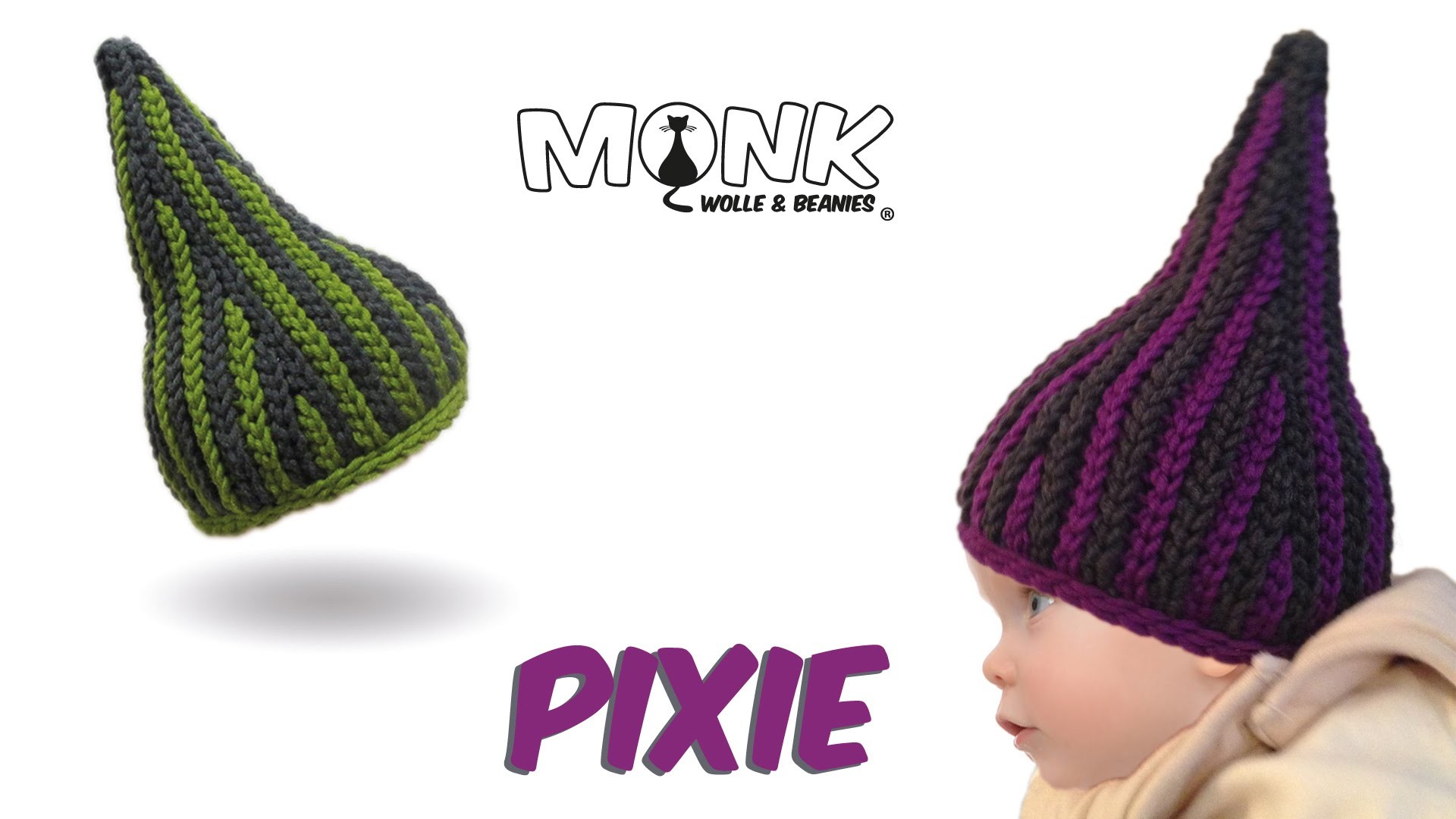Mütze bosnisch häkeln - Pixie Babymütze - Kettmaschen häkeln