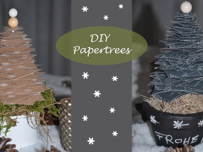 Weihnachtliche Tischdeko - "Papertrees". Tannenbäume aus Geschenkpapier