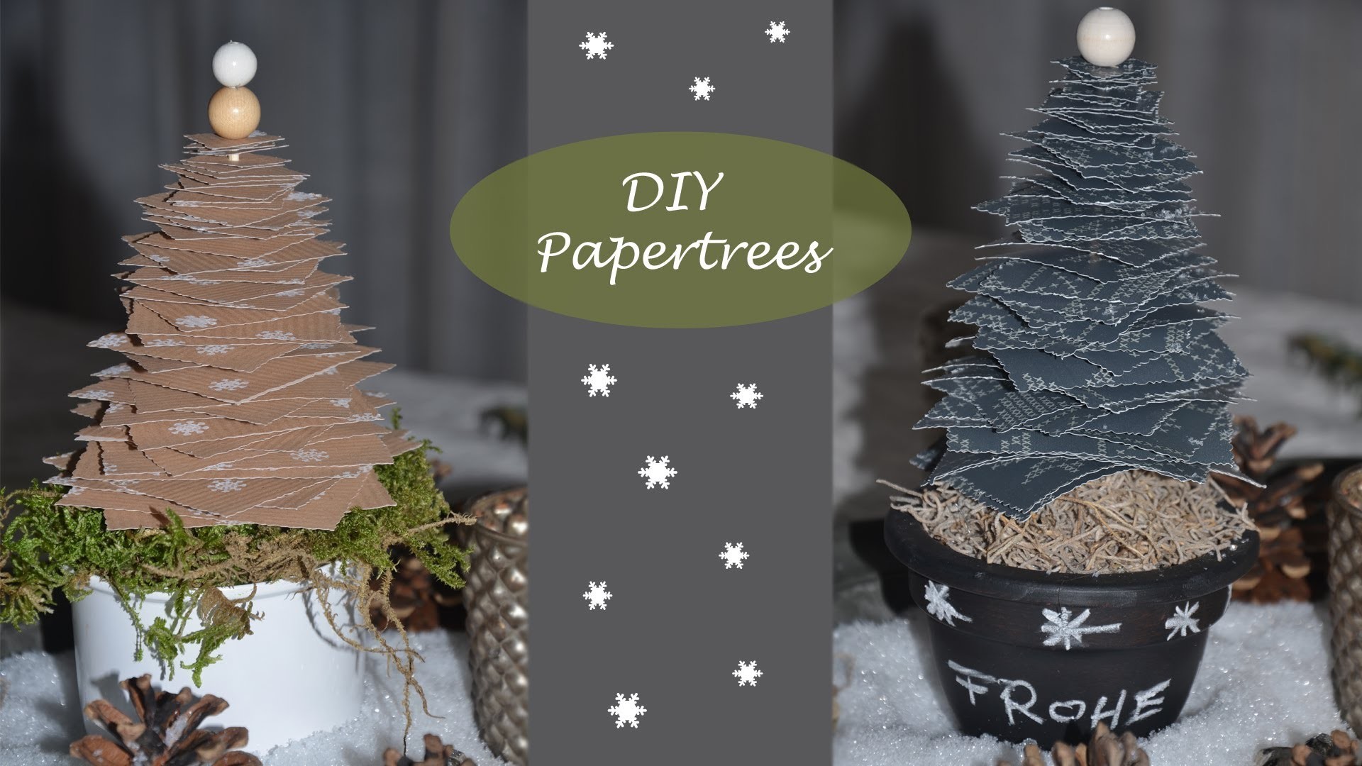 Weihnachtliche Tischdeko - "Papertrees". Tannenbäume aus Geschenkpapier