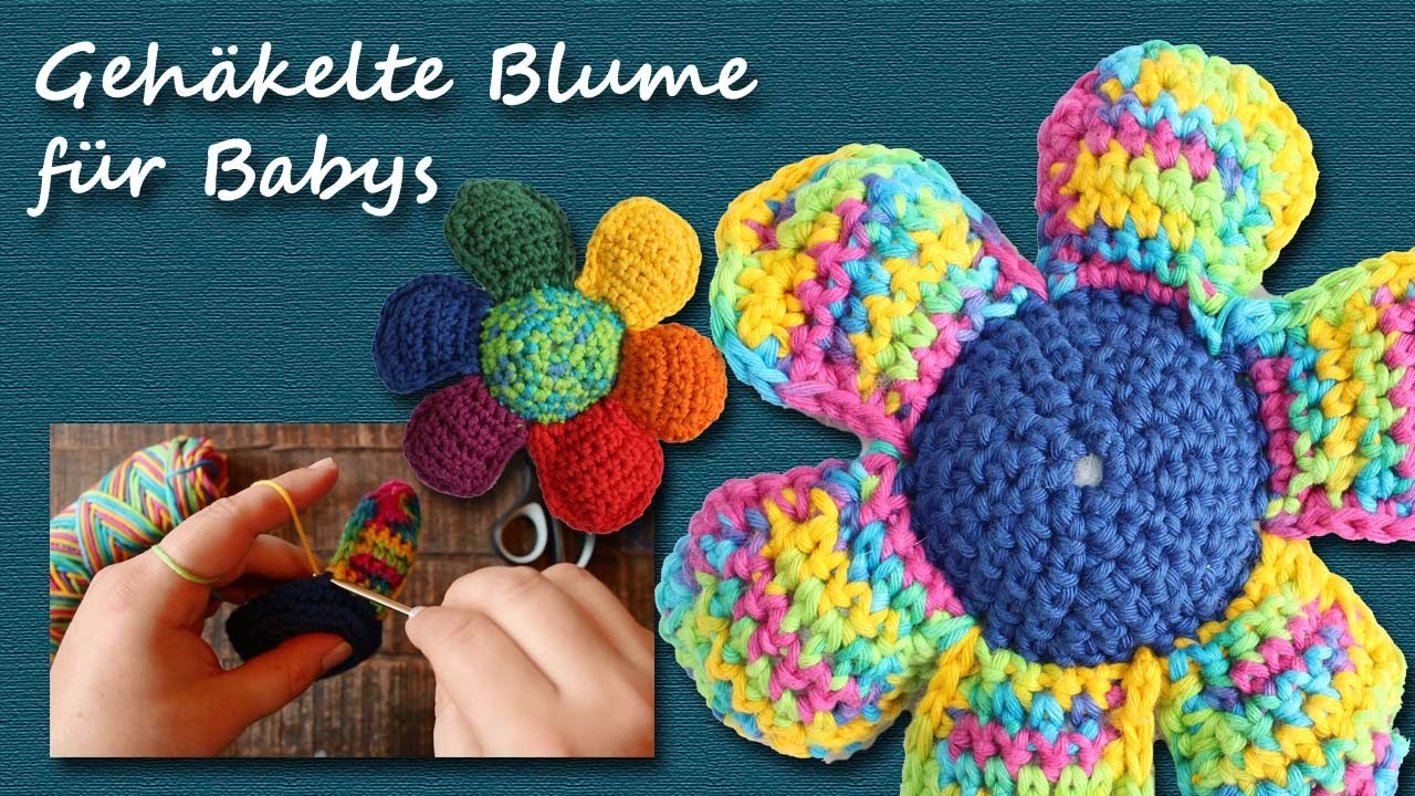 Gehäkelte Blume - Spielzeug für Babys