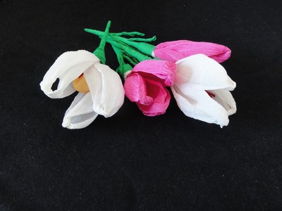 How to make crepe paper flowers - Tulpe basteln aus Krepppapier - Tulipan iz krep papirja -