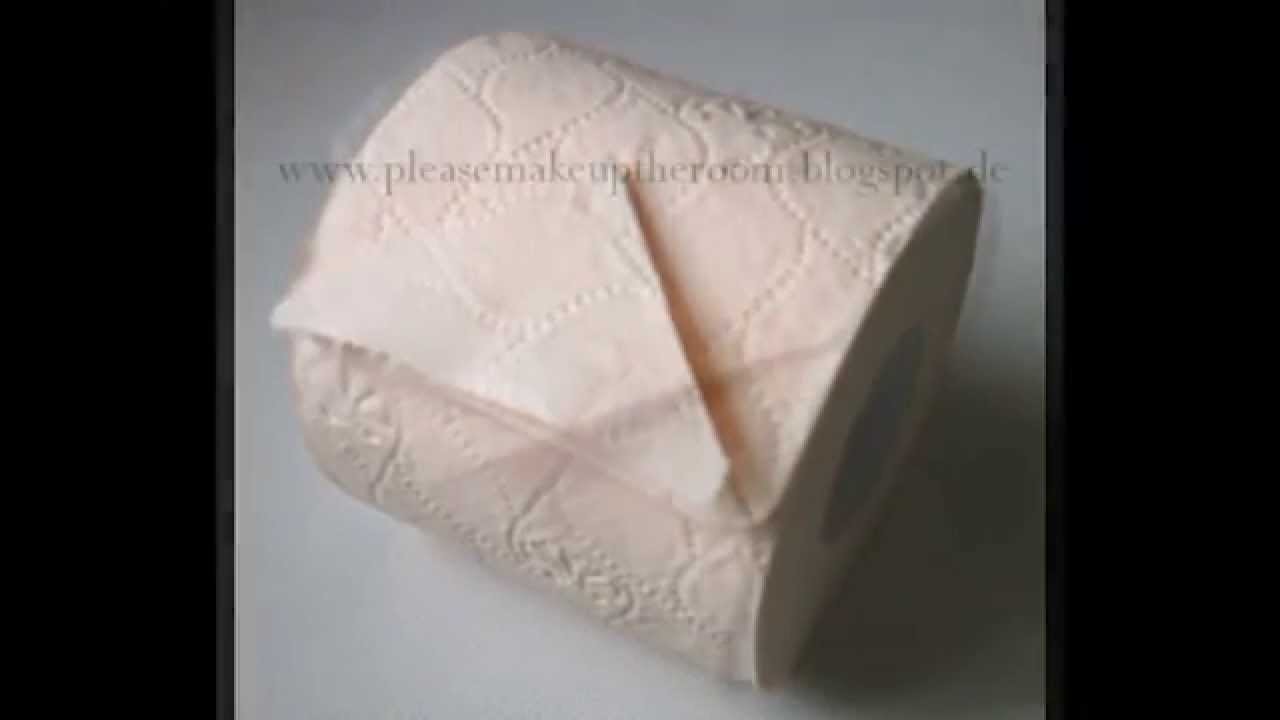 Toilettenpapier Spitze falten, how to fold toilet paper