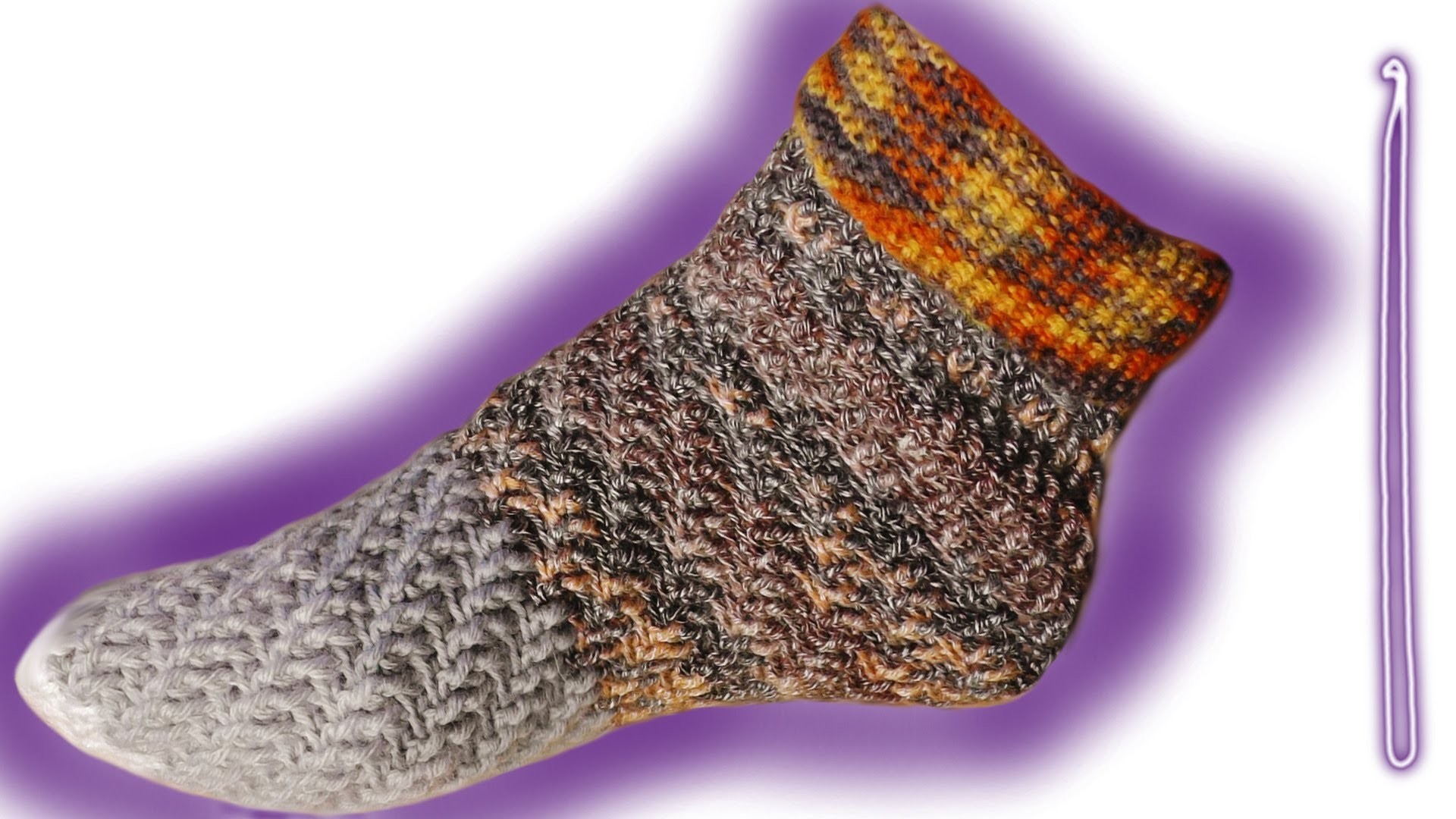 Wirbel-Socken ohne Ferse häkeln lernen