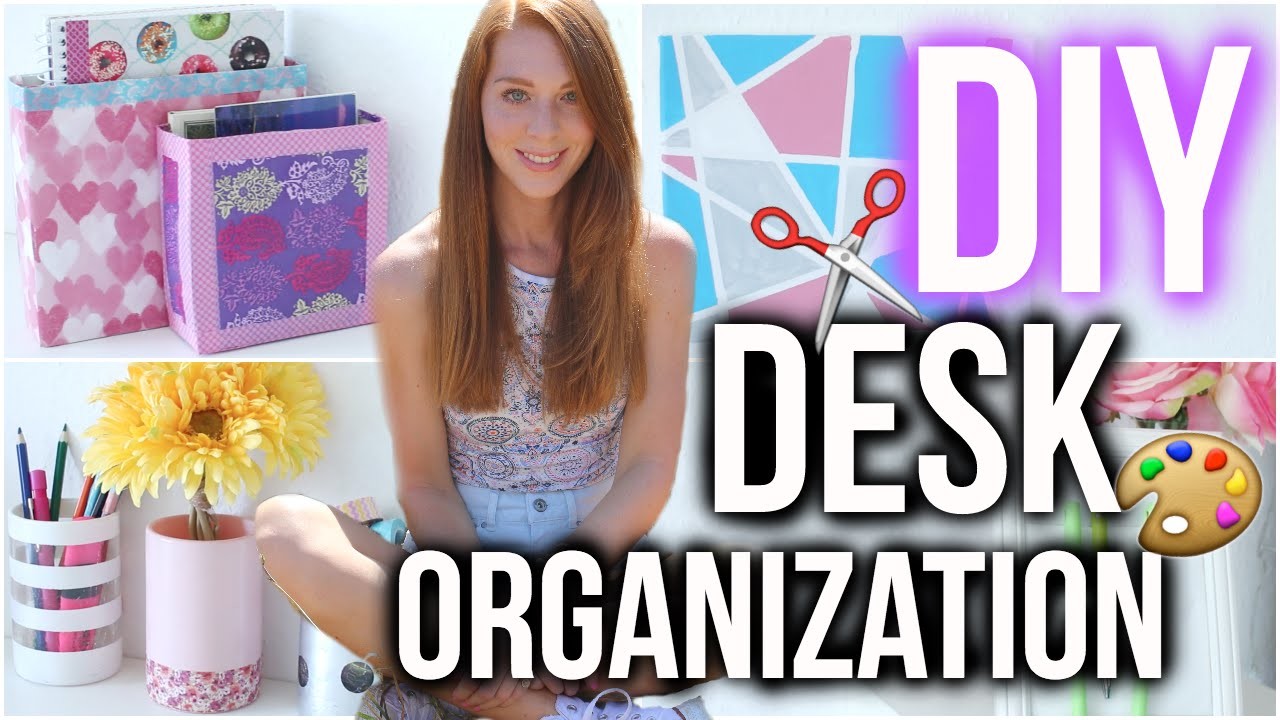 8 EASY DESK ORGANIZATION DIY's ♡ | Back to school | LaurenCocoXO