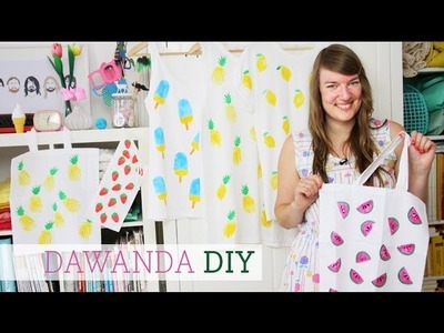 DaWanda DIY: Stoff bedrucken mit Stempeln aus Kartoffeln