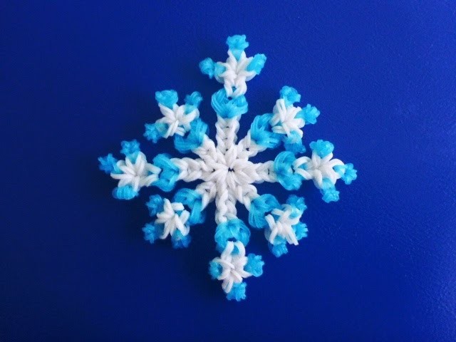 DIY Schneeflocke Weihnachtsdeko Eiskristall Snowflake Weihnachten Loom Bands Anleitung