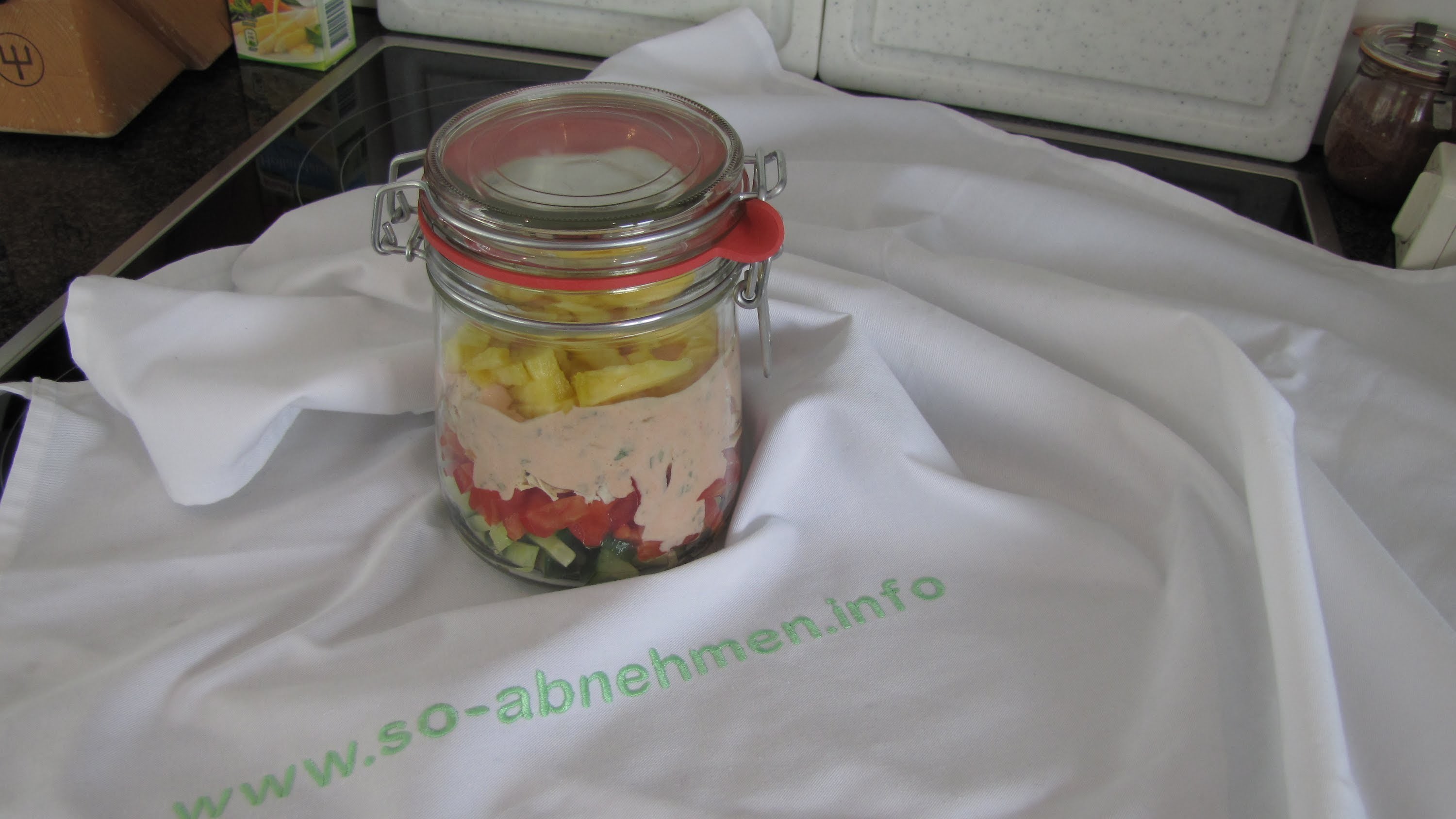 WeightWatchers Sattmacher Hähnchensalat für ein Picknick, als Luchpaket oder für Unterwegs | Rezept