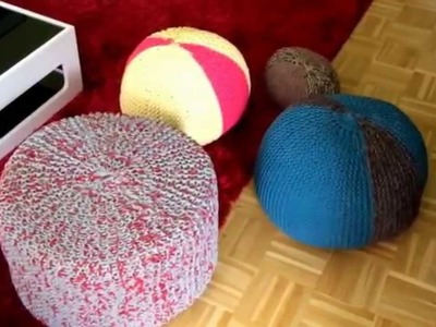 Pouf stricken ,Sitzkissen selbstgestrickt