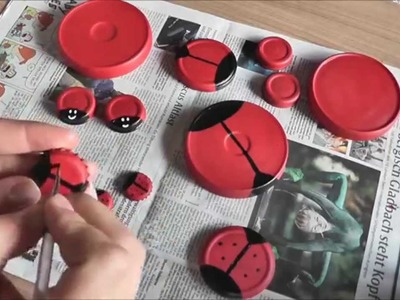 [DIY mit Mel] Marienkäfer aus Kronkorken oder Deckeln von z.B. Gurkengläsern