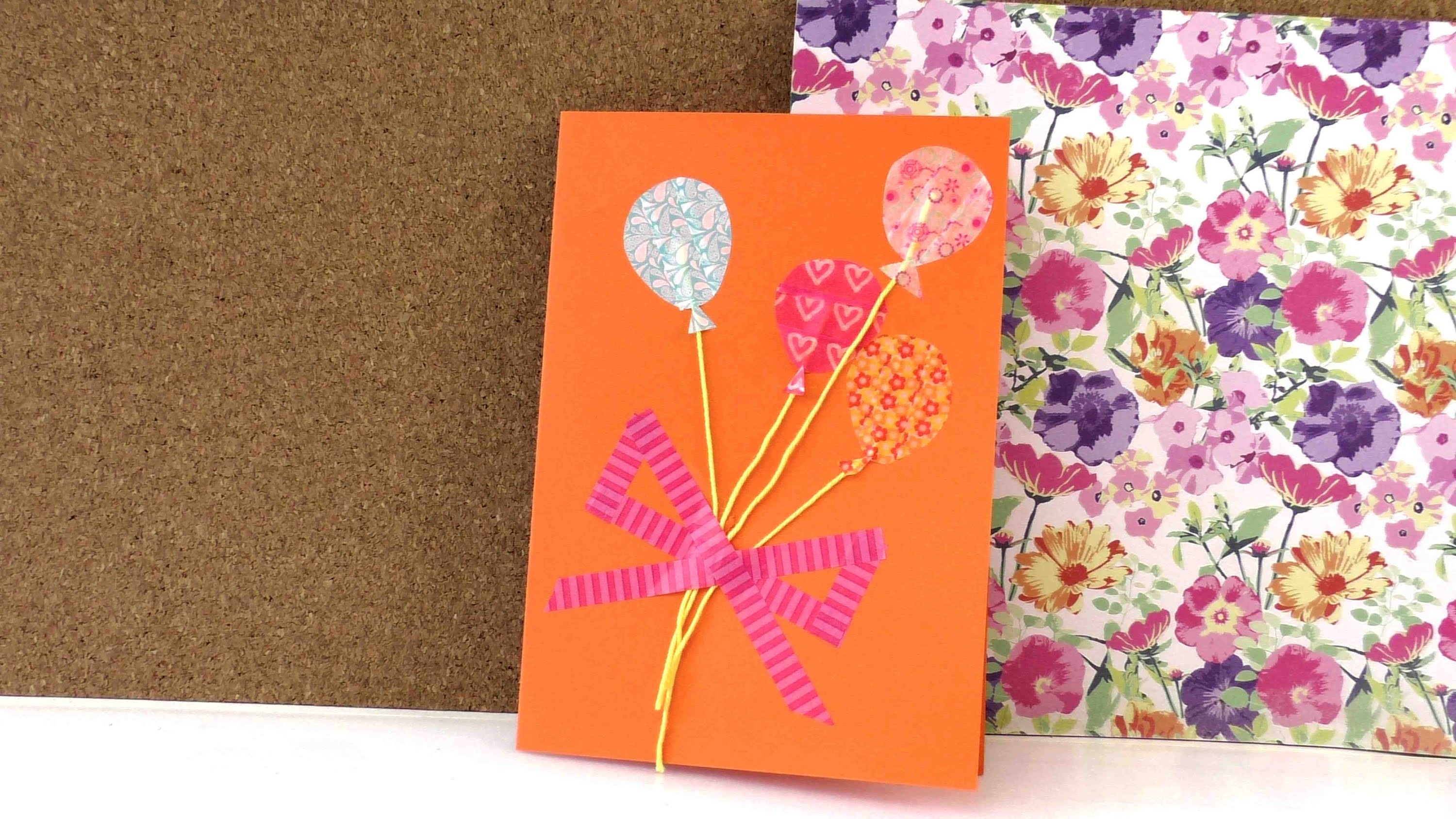 Geburtstagskarte mit Washi Tape selber machen in 5 Minuten - Geburtstagskarten selber basteln
