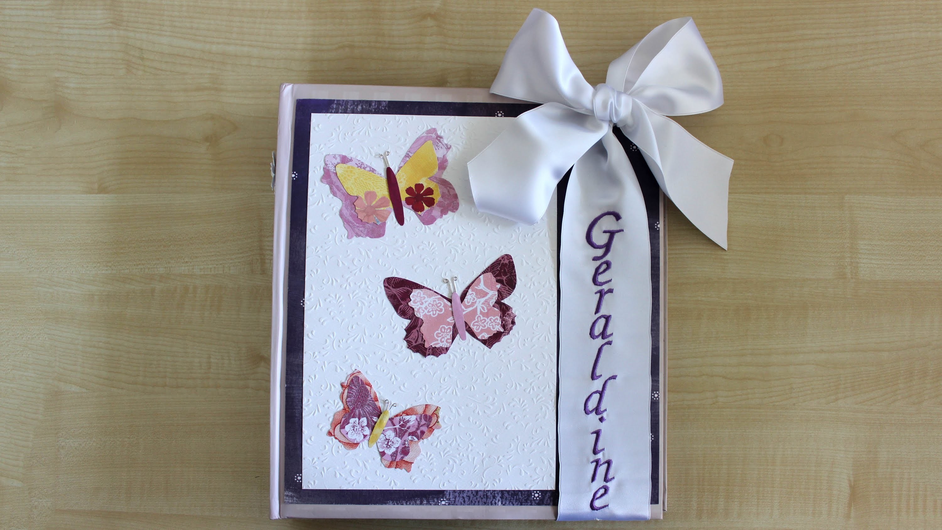 Geschenk-Idee: individuelles Fotoalbum basteln | Cover dekorieren mit Schmetterlingen