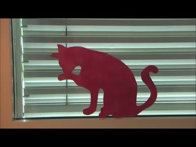 Katze am Fenster basteln Fensterdeko Fensterbild Deko Sommer DIY