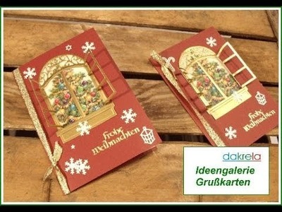 Weihnachtskarte basteln. Christmas card Serie # 2. FENSTER