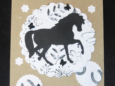 Grußkarten basteln #009 Pferdekarte Alles Liebe