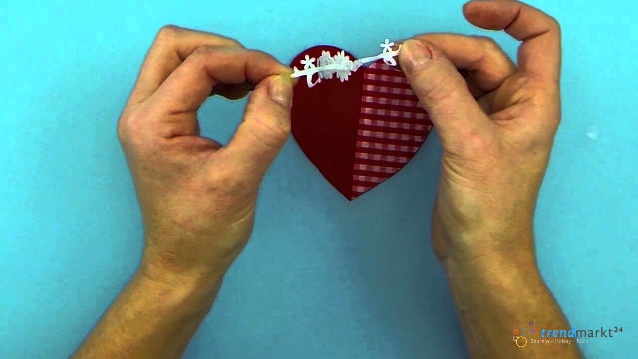 Valentinstag Geschenk basteln - Tolles Herz aus Stoff
