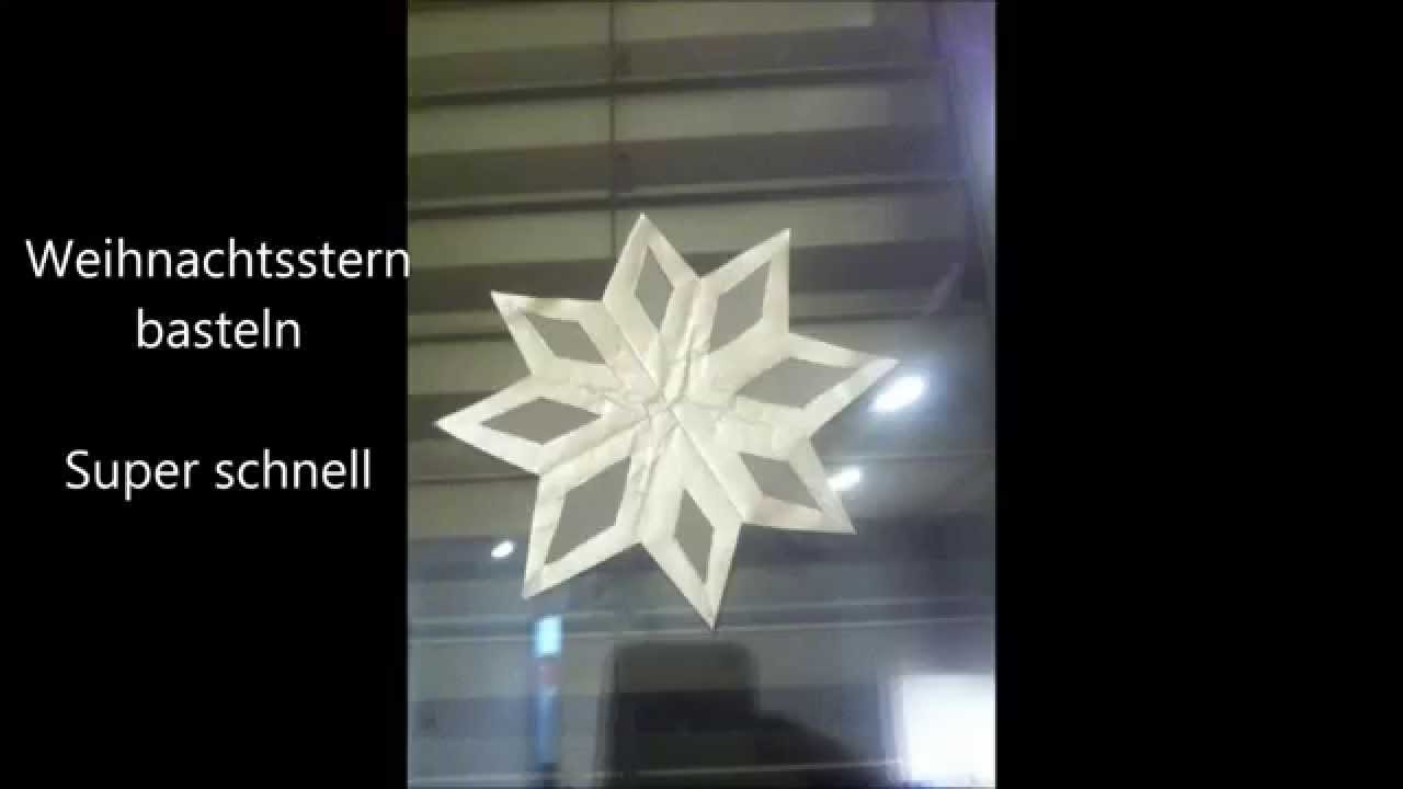Weihnachtsstern basteln super schnell aus Papier Fensterdeko Stern