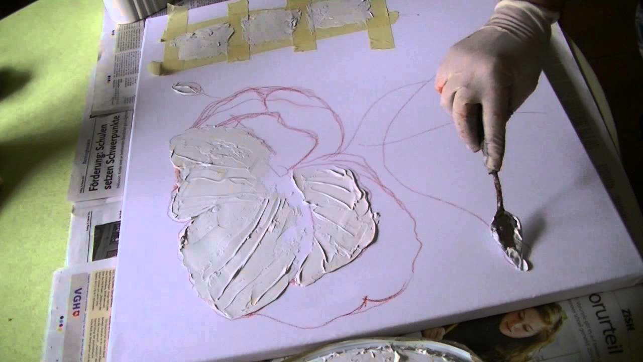 Mohnblüte malen lernen Teil1     Poppies acrylic  painting  demo   part 1
