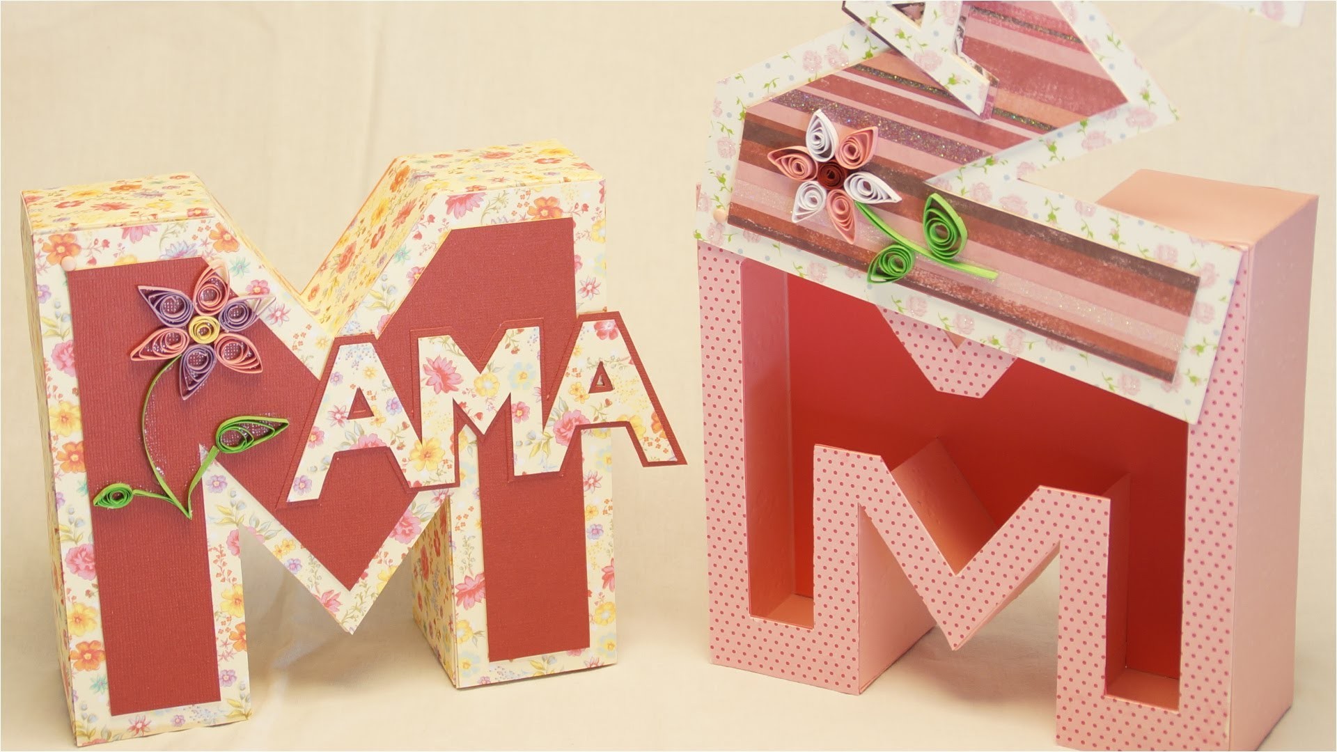 Muttertagsgeschenke basteln: MAMA Geschenkbox. Buchstabenbox zum Muttertag basteln