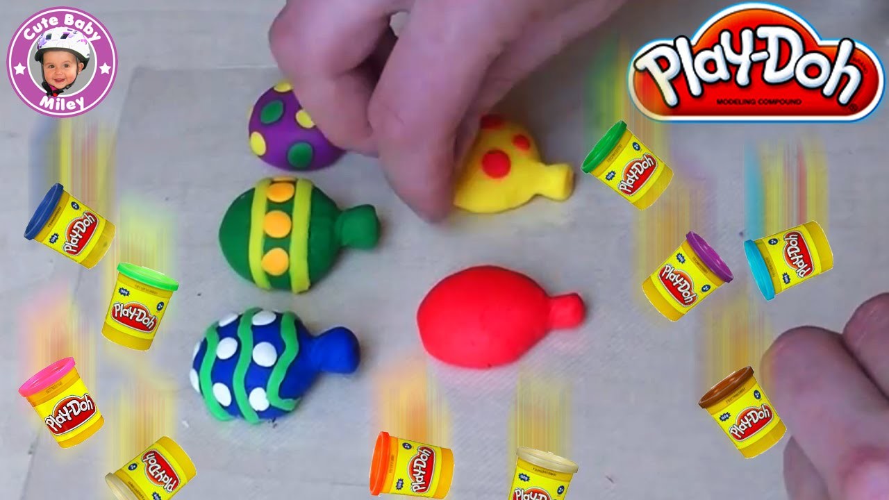 Play-Doh spielen - Bunte Luftballons aus Knetmasse basteln - Knete
