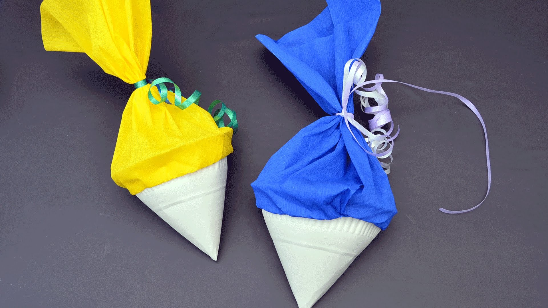 Schulanfang: Schultüte aus Papptellern basteln