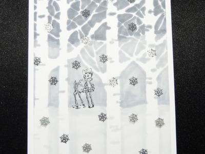 Weihnachtskarten basteln #013 Reh im Winterwald "Weihnachtskarte für SGT Rumpel"