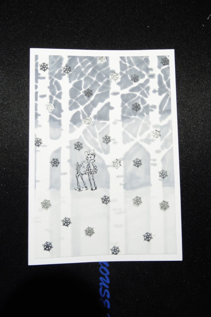 Weihnachtskarten basteln #013 Reh im Winterwald "Weihnachtskarte für SGT Rumpel"