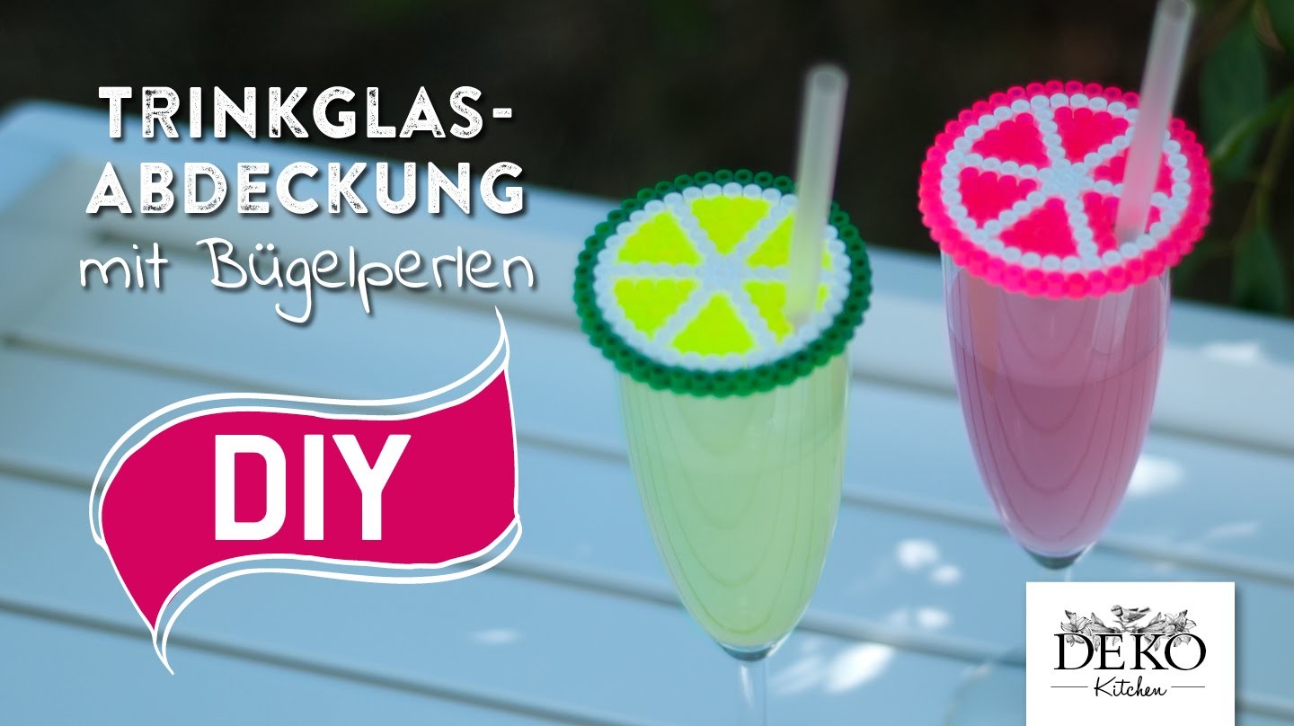 DIY: Coole Trinkglasabdeckung mit Bügelperlen selber machen | Deko Kitchen