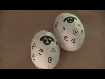 Ostereier wie Schaf bemalen Basteln Ostern DIY Selbermachen Eier