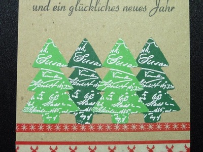 Weihnachtkarten basteln #014 Klassische Weihnachtsbäume "Weihnachtskarte für Sarazar"