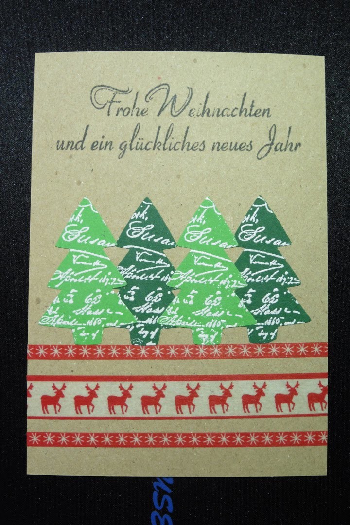 Weihnachtkarten basteln #014 Klassische Weihnachtsbäume "Weihnachtskarte für Sarazar"