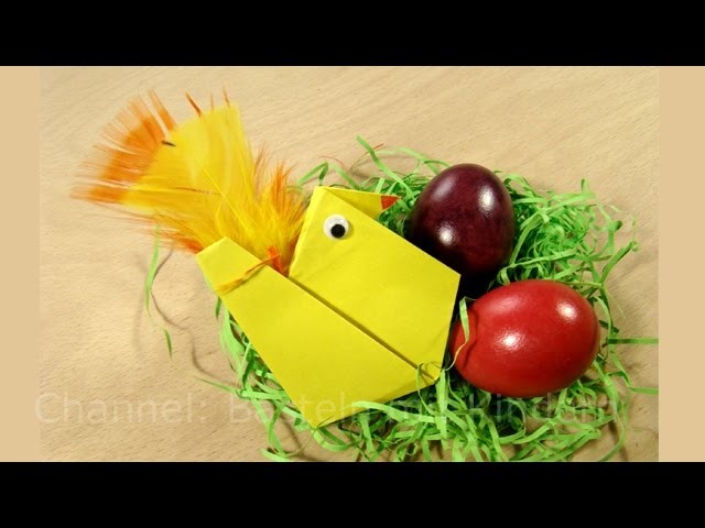 Osterbasteln mit Kindern: Hühner falten mit Papier - leichtes Origami - Basteln