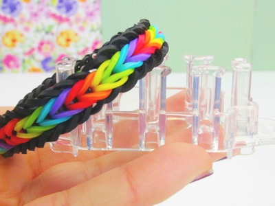 Rainbow Loom Monster Tail Fishtail Regenbogen Farben Armband. Bracelet Loom Band Tutorial | deutsch