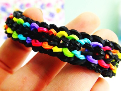 Dragonscale Double Rainbow Colour Bracelet. Rainbow Loom Drachenarmband Anleitung | deutsch