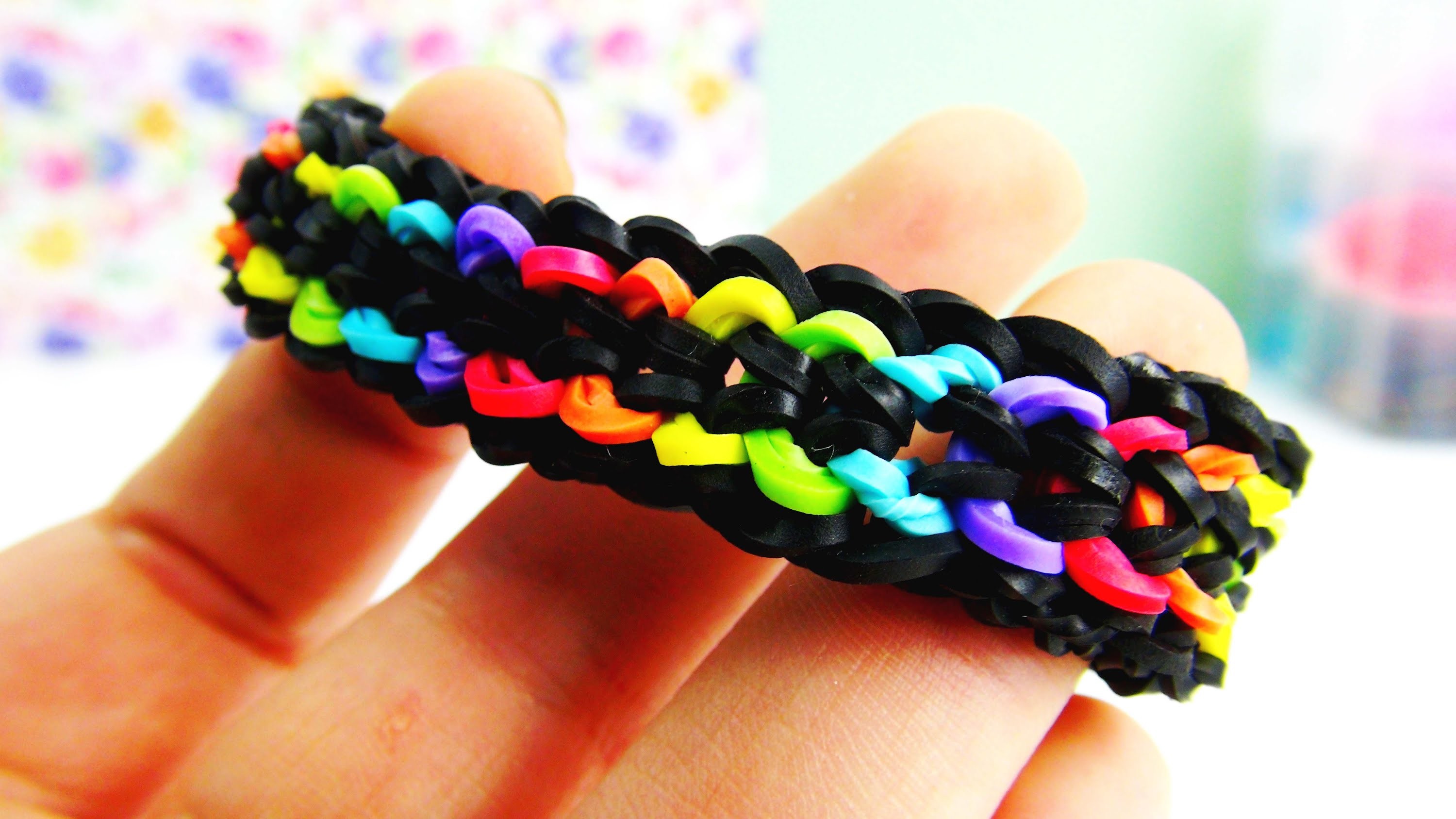 Dragonscale Double Rainbow Colour Bracelet. Rainbow Loom Drachenarmband Anleitung | deutsch