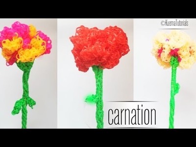 Rainbow Loom Blume Nelke - Easy carnation flower ENG Sub