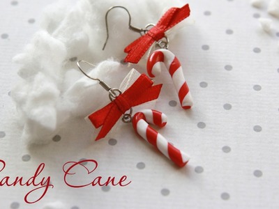 CANDY CANE Earrings  | FIMO Tutorial