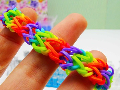 Rainbow Loom V Armband. Bracelet mit MonsterTail ohne Loom Board selber machen | deutsch