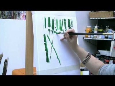 Acrylmalen: Malen lernen, Übungen zum Bambus. Acrylic painting Tutorial Demo, bamboo painting