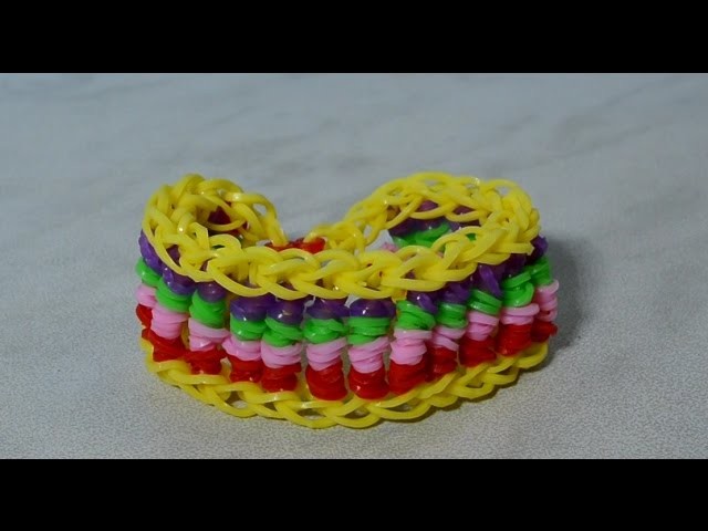 Rainbow Loom Candy Twist Bracelet With Two Forks Without Loom DIY