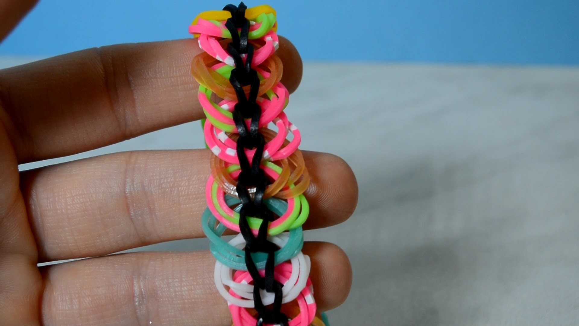 Rainbow Loom Link Chain Bracelet How To Make Triple Link Chain Armband Without Loom. DIY