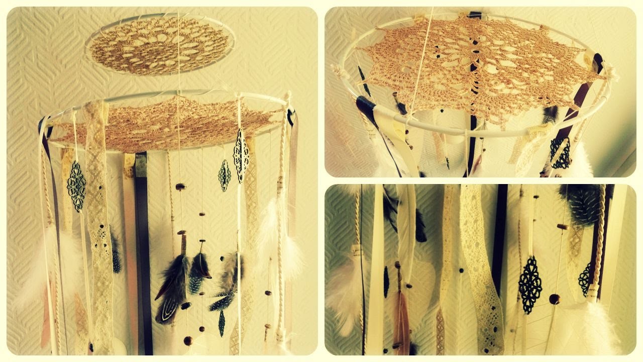 Traumfänger Mobile * Doily Dreamcatcher Mobile * DIY