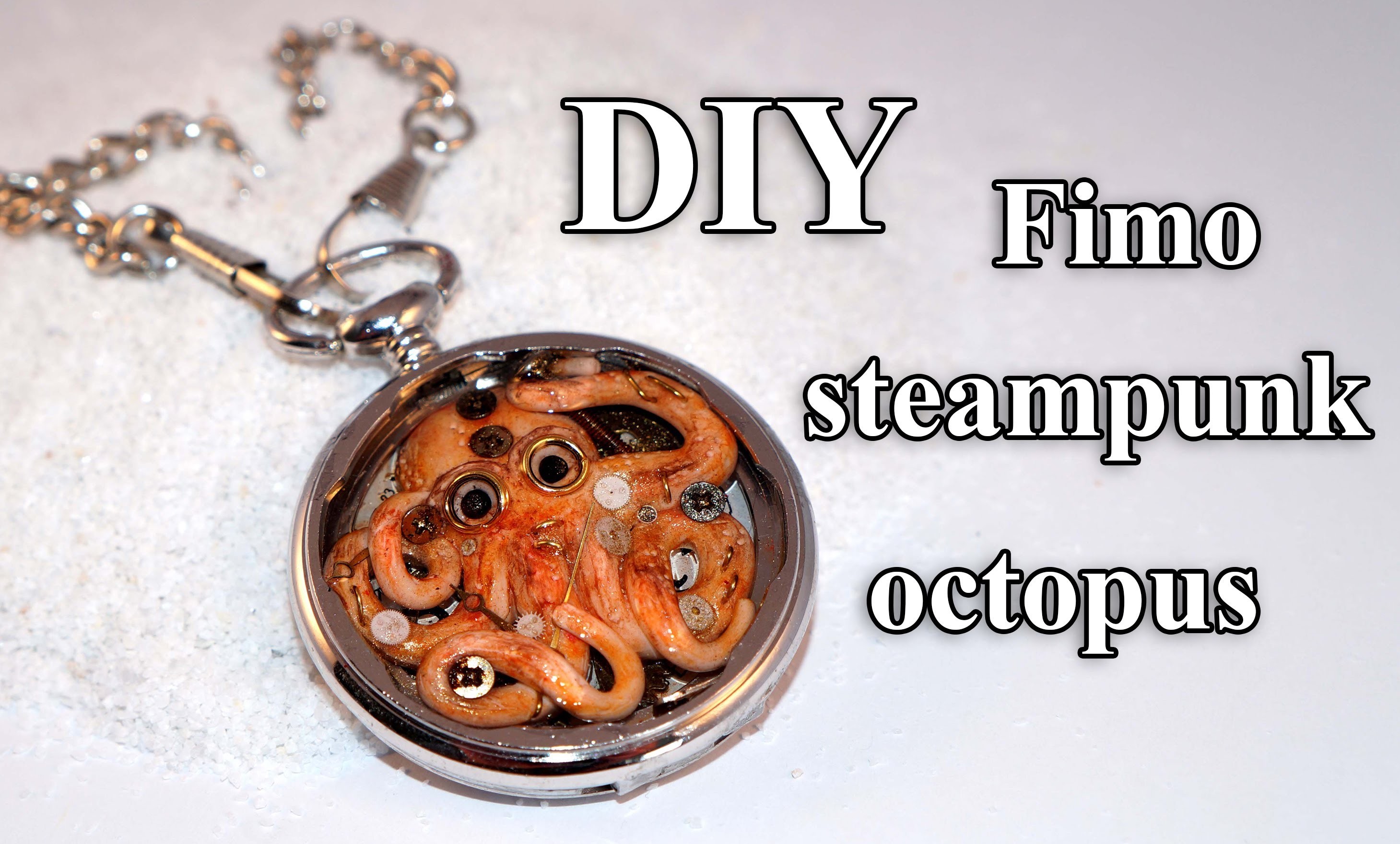 FIMO Steampunk Tintenfisch: Polymer Resin Octopus - Tutorial [HD.DE] (EN-Sub)