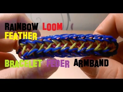 Rainbow Loom Feather Bracelet Feder Armband DIY Deutsch
