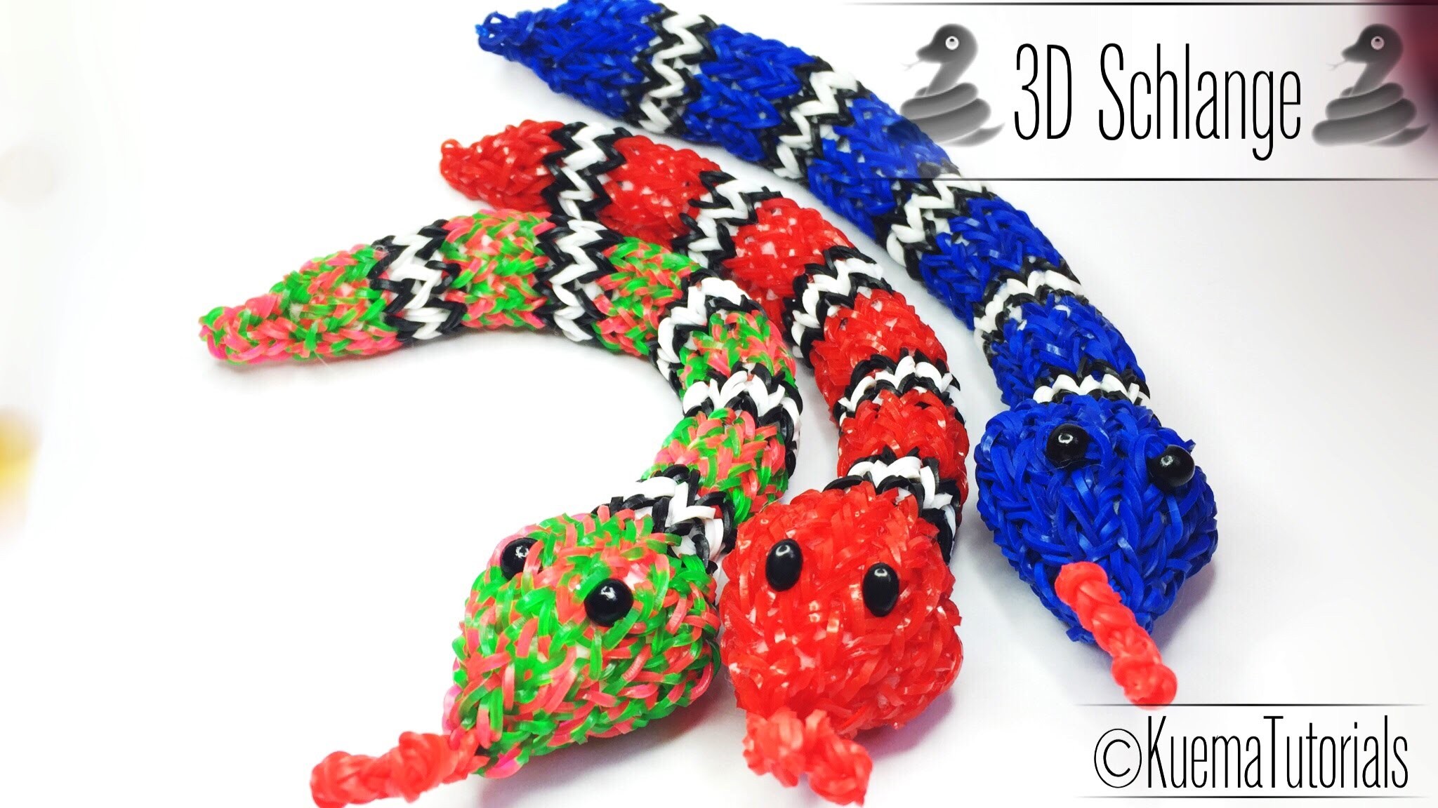 Rainbow Loom 3D Schlange - 3D Snake ( ENG SUB)